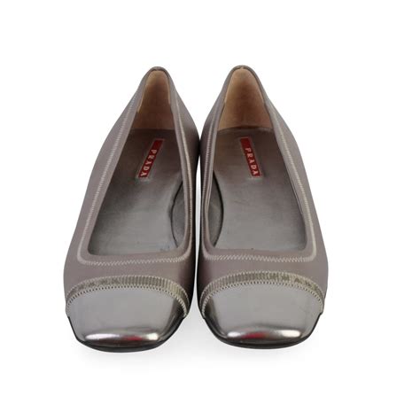 prada silver heel|Prada ballet flats.